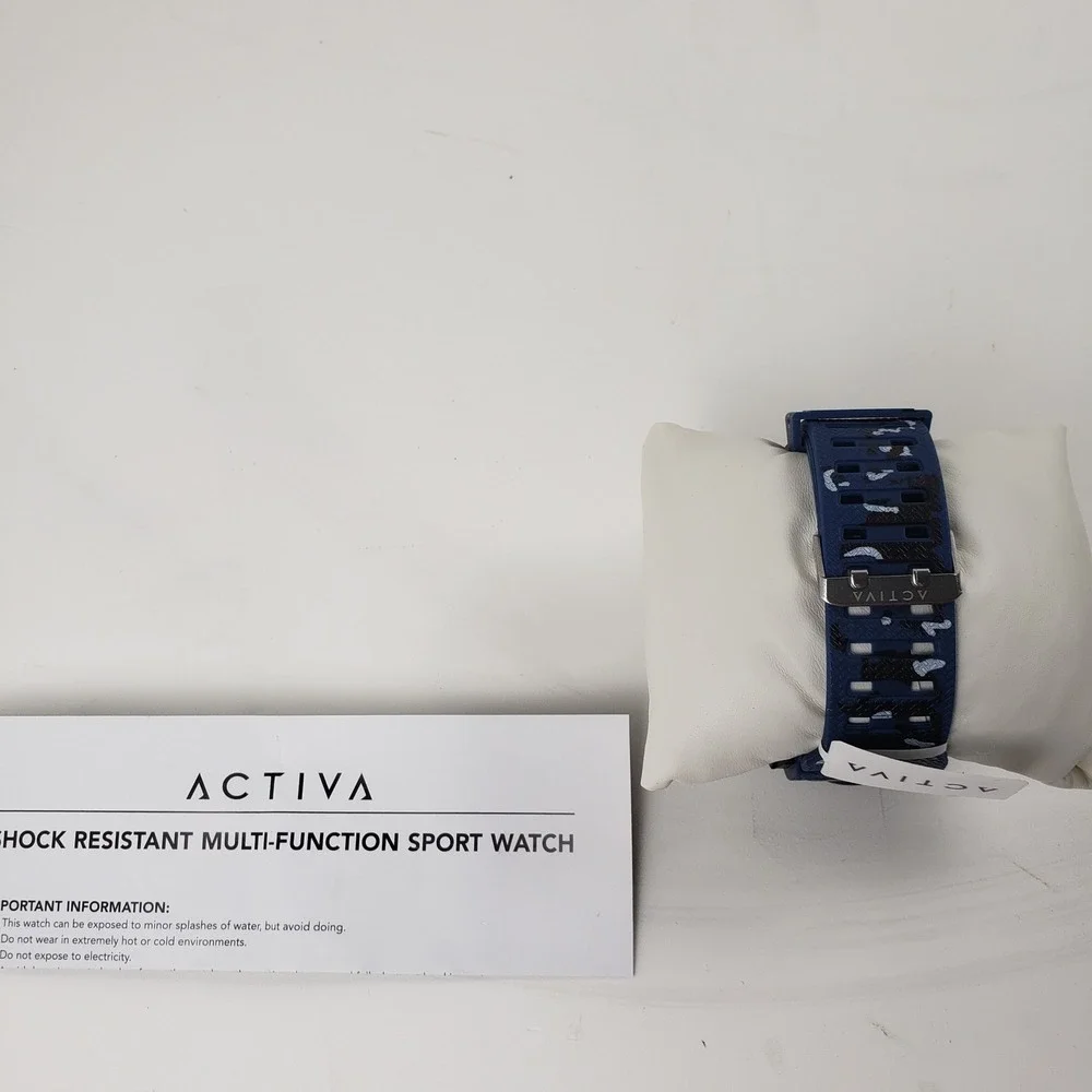 Activa Endurance 54.5mm Shock Resistant Multi-Function Sport Watch Blue Camo